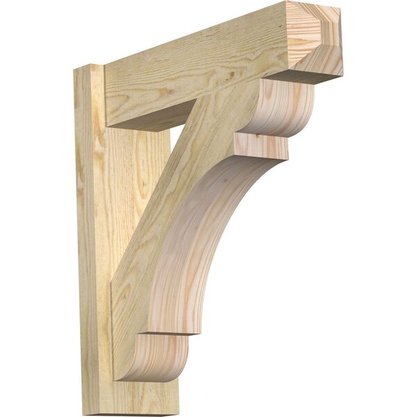 Ekena Millwork Olympic Rough Sawn Craftsman Outlooker, Douglas Fir, 6"W x 22"D x 22"H OUT06X22X22OLY04RDF - main